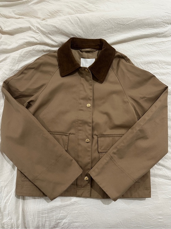 H&M Jackets & Blazers - Classic Brown Utility Jacket with Contrast Corduroy Collar